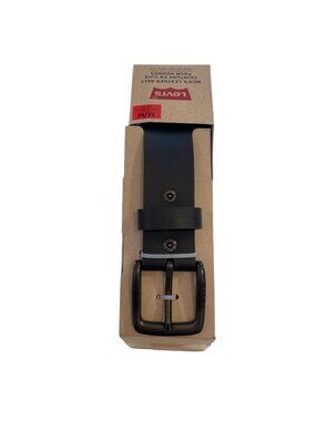 Levis Mens Leather Belt Black M/Medium 32-34 Adjustable Buckle Genuine Leather